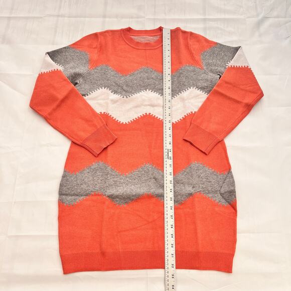 Koinshha Women Striped Mini Bodycon Sweater Dress LongSleeve Knitting Pullover L - Picture 5 of 8